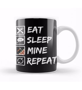 Eat Sleep Mine RepeatMinecraft Kupa Bardak Porselen