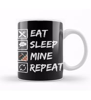 Eat Sleep Mine RepeatMinecraft Kupa Bardak Porselen