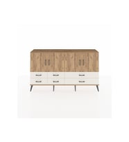 Arges Konsol 6 Raflı 6 Çekmeceli 4 Kapaklı 176x30x99 Çam-Çam/Aytaşı