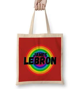 LeBron James - Basketball Gifts Vintage Retro Rainbow For BOYS AND Dad Bez Çanta Uzun Saplı