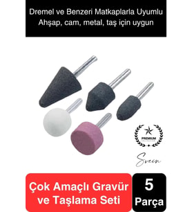 5 Parça Hobi Gravür Dremel Taşlama Ucu Mini Metal Ahşap Oyma Seti Parlatma Zımparalama Fırçalama