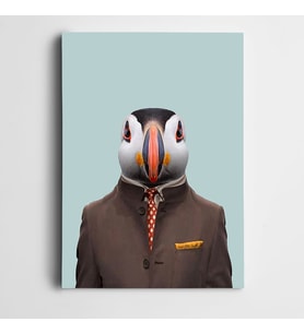 Kravatlı Penguen Kanvas Tablo