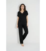 Kısa Kollu V Yakalı Dantelli Pijama Takımı 18494