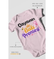Dayısının Ballı Prensesi Kısa Kollu Bebek Body %100 Pamuk