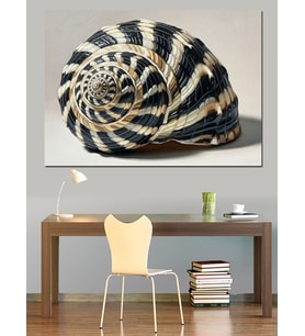 Deniz Kabuğu Spiral Soyut Form Dekoratif Kanvas - Mdf Ahşap Tablo