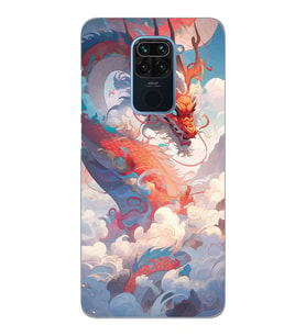 Xiaomi Redmi NOTE 9 Uyumlu Ejderha Tasarımlı Şeffaf Telefon Kılıfı