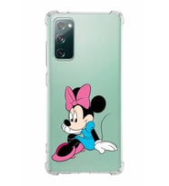 Samsung Galaxy S20 Fe  Köşe Korumalı Antişok Kapak Minnie Mouse Tasarımlı Şeffaf  Kılıf