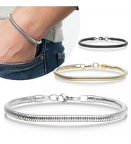 Moncuk Design Spiral Örgü Çelik Zincir Bileklik 6mm 3351CZB2D9