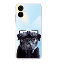 PrintiFy Tecno Camon 19 Neo ile Uyumlu Köpek 3 Kamera Korumalı Şeffaf Kılıf