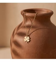 Kişiye Özel 925 Ayar Gümüş Minimalist Yonca Kolye (Gold)
