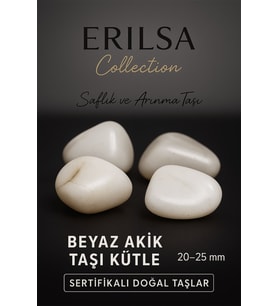 Sertifikalı Beyaz Akik Taşı Kütle 20–25 mm – Saflık ve Arınma Taşı Doğal Taş (Çok Renkli)