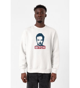 Breaking Bad Jesse Pinkman Bitch Beyaz Erkek 2ip Sweatshirt