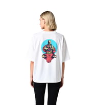 Kadın Oversize Meditasyon Figürü Baskılı Tişört %100 Pamuk Rahat Kesim Manevi Tasarım Günlük Modern
