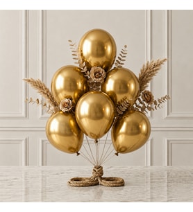 Altın Renk Lateks Metalik Balon (30 cm) - 6 Adet