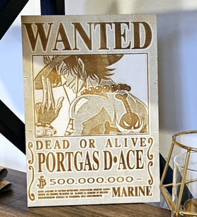 LeradLazerArt  WANTED Duvar Poster Portgas D Ace . WANTED Duvar pano