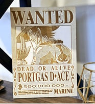 LeradLazerArt  WANTED Duvar Poster Portgas D Ace . WANTED Duvar pano