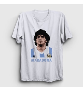 Presmono Unisex Beyaz Futbol Sky Maradona T-Shirt 51356tt