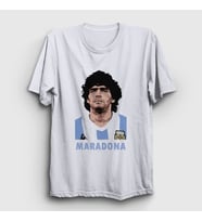 Presmono Unisex Beyaz Futbol Sky Maradona T-Shirt 51356tt
