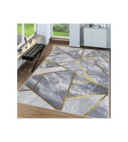 Rovigo Home Dijital Baskı Yıkanabilir Kaymaz Taban Salon Halısı RVG1582-HT1388 80x200 cm (Gri)