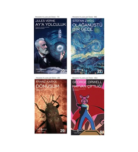 Olağanüstü Bir Gece + Ay'a Yolculuk + Dönüşüm + Hayvan Çiftliği- 4 Kitap Set - Iş Bankası Özel Set