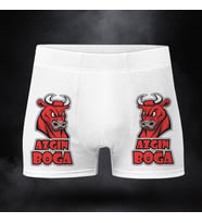 Azgın Boğa Görseli Baskılı Erkeğe Özel Hediyelik Boxer