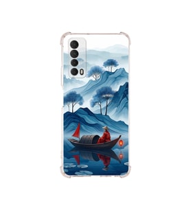 PrintiFy Huawei Psmart2021 ile Uyumlu Simya Serisi Sonsuz Akış Tasarımlı Uv Baskılı Köşe Korumalı Antişok Kılıf