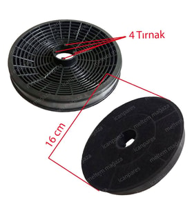 Kumtel İle Uyumlu Aspiratör Karbon Filtresi 16 CM 4 Tırnaklı