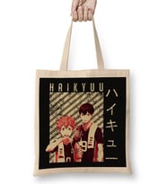 Hinata and Kageyama Haikyuu Bez Çanta Uzun Saplı