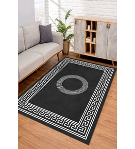 Dijital Kaymaz Taban Yıkanabilir Renkli Salon Halısı Mutfak Halısı Yolluk ND-SM-49 (Antrasit)