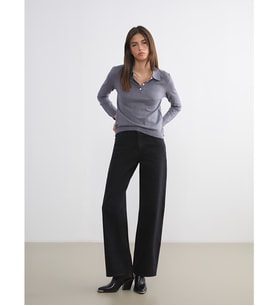 LCW Jeans Siyah Wideleg Kadın Jean Pantolon