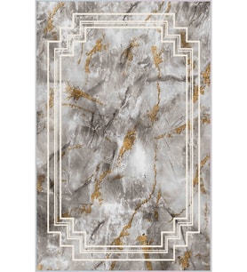 Eliana Home Baskılı, Yıkanabilir Kaymaz Taban Salon Halısı LNA0339 100x150 cm (Gri)