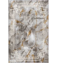 Eliana Home Baskılı, Yıkanabilir Kaymaz Taban Salon Halısı LNA0339 100x150 cm (Gri)