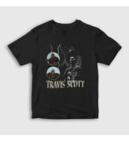 Presmono Unisex Çocuk Siyah Loop Astroworld Travis Scott T-Shirt 42997tt