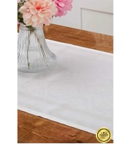 Roma Jakar Polyester Kumaş Krem Runner 45x150 Cm - 1414 (Standart)