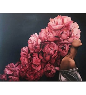 Çiçeklenmek Uzayan Çiçekler Sayılarla Boyama Seti 40x50 cm (Tuvale Gerili)
