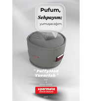 Dekoratif Yuvarlak Puf 60x42 cm Oturma ve Ayak Uzatma