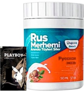 Süper Playboy Turquoise Ceviz & Ceviz Sütü Rus Merhemi 50 Ml Tüy Dökücü + 1 Armağan Jel