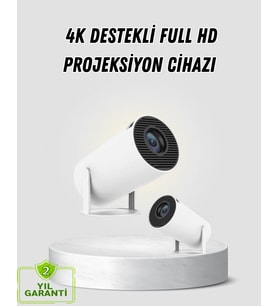 Full Hd 4k Destekli Akıllı Projeksiyon - 130 İnç Ekran, Uzun Ömürlü Ampul Ve Çoklu Giriş