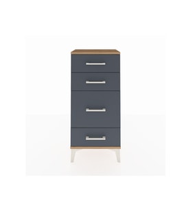 Arges Komodin 4 Çekmeceli 44x30x96 Çam-Antrasit