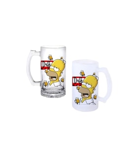 Ghostbastır Design Simpsons Duff Kulplu Bira Bardağı Buzlu veya Şeffaf Seçenekli 0209