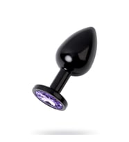 Metal Mor Taşlı Siyah  Plug Küçük Boy