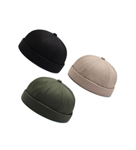3 Lü Set %100 Pamuk Cap Ayarlanabilir Docker Şapka Yazlık Takke Şapka Retro Şapka Takke Şapka