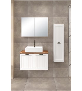 %100 Mdf 80 cm Aren Banyo Dolabı + 30 cm Aren Boy Dolabı