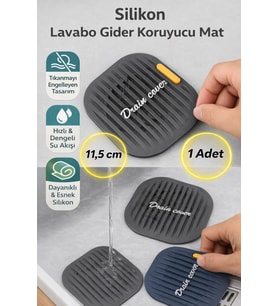 Süzgeç Süzgeçli Lavabo Gider Koruyucu Tıkanma Önleyici Silikon Mutfak Banyo Süzgeci Mat Gri - Gavm (Çok Renkli-Beyaz)