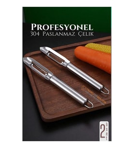 Soyacak Seti - Sebze Soyacağı Kabak Oayacağı Profesyonel Paslanmaz Çelik 2 li SET