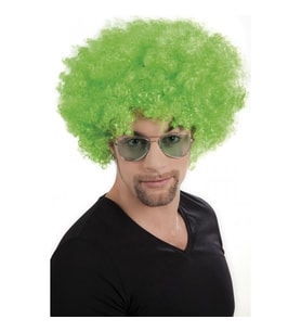 Yeşil Renk Kıvırcık Afro Bonus Peruk