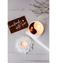 Yinyang Ve Tealight Yıldız Soya Mumluk Seti Dekoratif Hediyelik (Çok Renkli)
