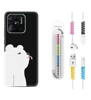 Xiaomi Redmi Note 7 8 9 Pro 10 2022 10 Pro 10S Kılıf Kablo Koruma Spiral Silikon Panda Sevimli 1738