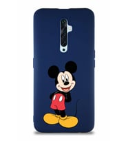 Oppo Reno 2Z Soft Premier Kapak Mickey Mouse-B Tasarımlı Silikon Kılıf - Lacivert (Şeffaf)