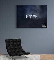 Kişiye Özel Göktürkçe Türk   Tasarımlı Yeni İş Hediyesi Kanvas Tablo 30x50 cm